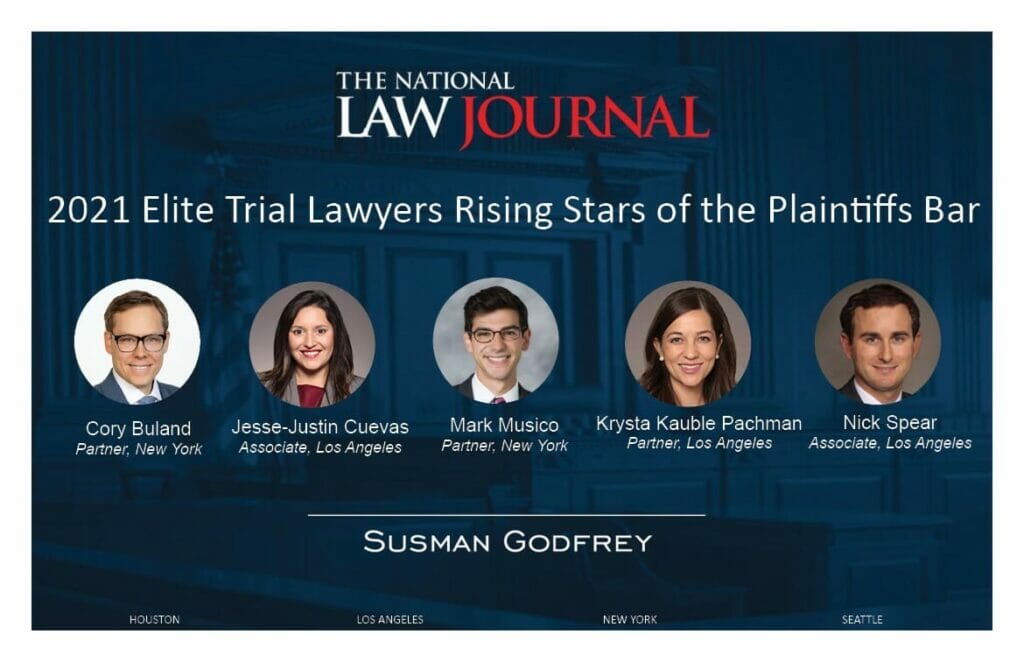 Five Susman Godfrey Lawyers Named Rising Stars of the Plaintiffs Bar by ...